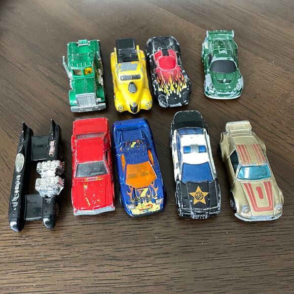 Hot Wheels Matchbox Toy Car Lot of 9 Assorted Race Truck Paint Wear As Is - Picture 3 of 6